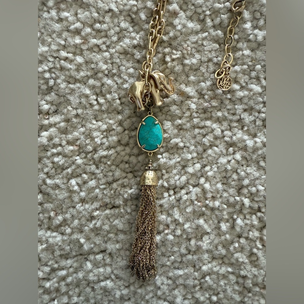 Lilly Pulitzer Trunks Up Elephant Tassel Necklace - Picture 2 of 3